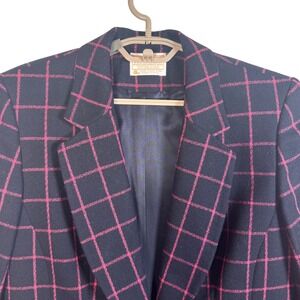 Vintage Pendleton Blazer Women Size 10 Plaid Wool Single Button Jacket